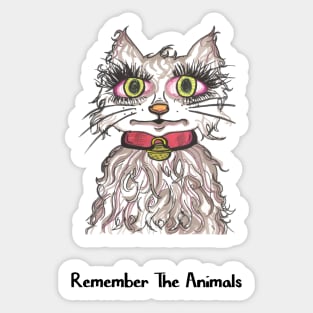 Remember The Animals Cute Cat Sticker